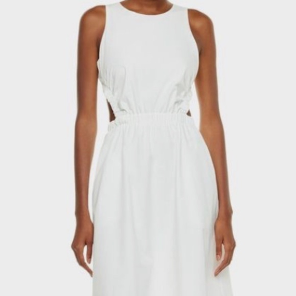 ARITZIA | WHITE Cella Poplin Open Back Dress | BABATON | Size L - Picture 2 of 5